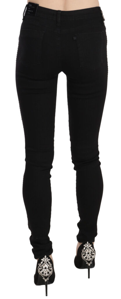 Costume National Chic Mid Waist Skinny Black Denim