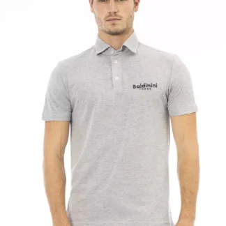 Baldinini Trend Gray Cotton Men Polo