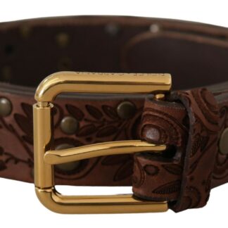 Dolce & Gabbana Elegant Leather Belt with Metal Buckle