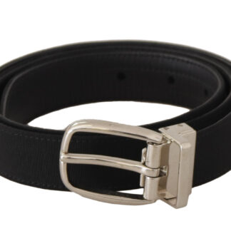 Dolce & Gabbana Elegant Black Canvas & Leather Belt