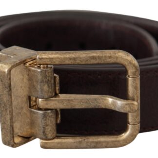 Dolce & Gabbana Elegant Silk Leather Belt with Logo Buckle