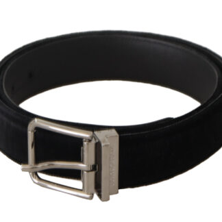 Dolce & Gabbana Elegant Black Velvet Designer Belt