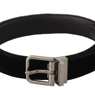 Dolce & Gabbana Elegant Black Velvet Designer Belt