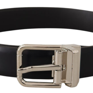 Dolce & Gabbana Maroon Luxe Leather Belt with Metal Buckle