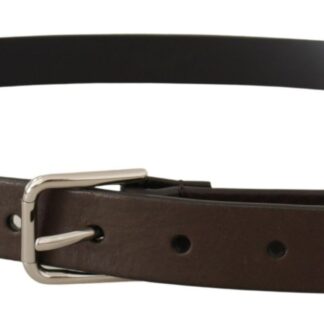 Dolce & Gabbana Elegant Black Leather Belt with Metal Buckle