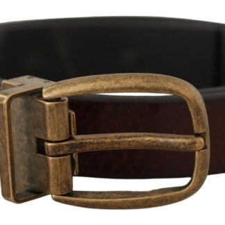 Dolce & Gabbana Elegant Black Leather Belt with Metal Buckle