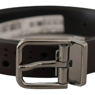 Dolce & Gabbana Elegant Black Leather Belt with Metal Buckle