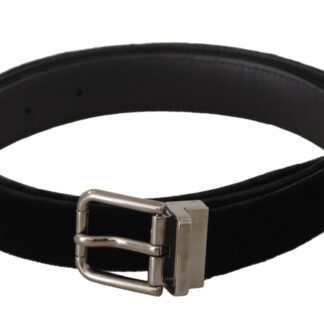 Dolce & Gabbana Elegant Black Leather Belt with Metal Buckle