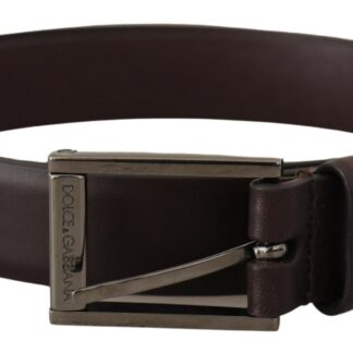 Dolce & Gabbana Elegant Black Leather Belt with Metal Buckle