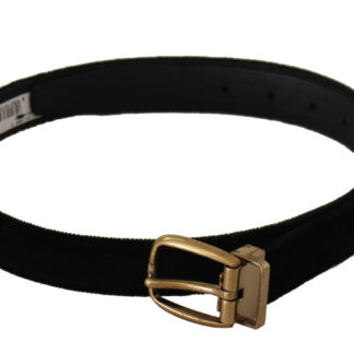 Dolce & Gabbana Elegant Black Canvas and Leather Belt