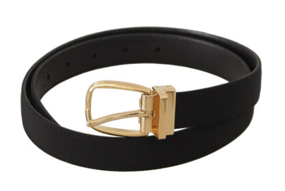 Dolce & Gabbana Elegant Black Leather Belt