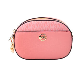 Michael Kors Travel Medium Tea Rose Signature PVC Duffle Crossbody Bag Purse