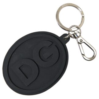 Dolce & Gabbana Chic Brass and Rubber Logo Keychain