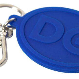 Dolce & Gabbana Elegant Black Rubber and Brass Keychain