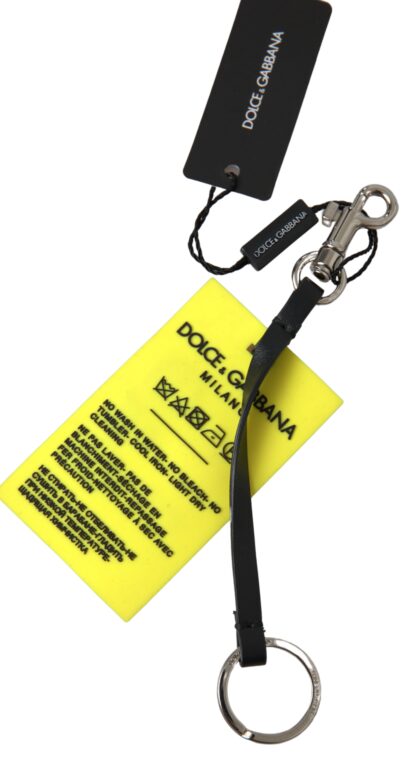 Dolce & Gabbana Chic Yellow Keyring with Logo Hardware