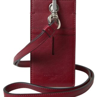 Dolce & Gabbana Elegant White Leather Cardholder Lanyard