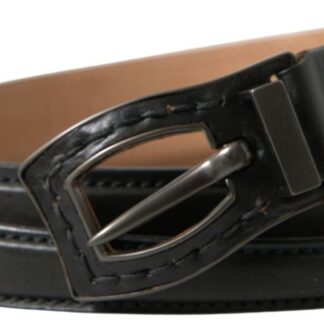 Dolce & Gabbana Elegant Leather Belt with Metal Buckle