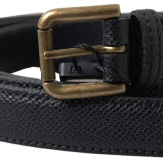 Dolce & Gabbana Elegant Leather Belt with Metal Buckle