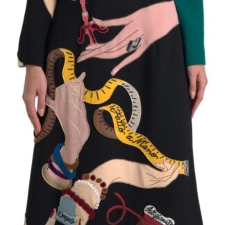 Dolce & Gabbana Elegant Jungle Motif Sheath Dress