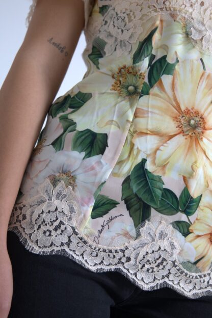 Dolce & Gabbana Elegant Floral Print Silk Blouse