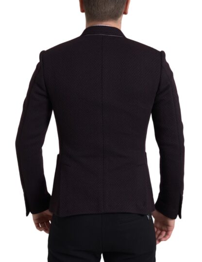 Dolce & Gabbana Elegant Purple Double Breasted Wool Blazer