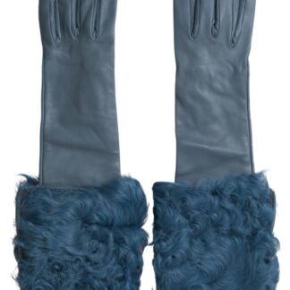 Dolce & Gabbana Elegant Black Leather Winter Gloves