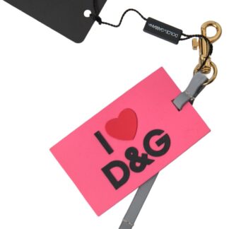 Dolce & Gabbana Silver Brass Logo Charm Keychain