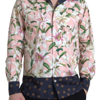 Dolce & Gabbana Multicolor Silk Button-Down Casual Shirt