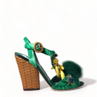 Dolce & Gabbana Elegant Green Espadrille Platform Sandals