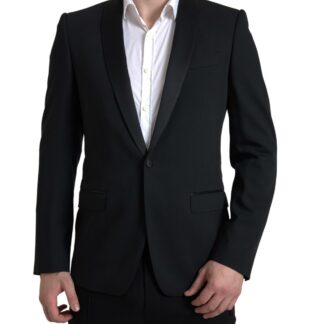 Dolce & Gabbana Elegant Blue & Black Martini Slim Fit Suit