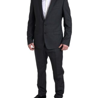 Dolce & Gabbana Sleek Grey Slim Fit Double Breasted Suit