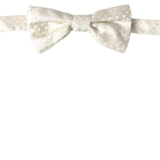 Dolce & Gabbana Elegant Silk Black and White Circle Bow Tie