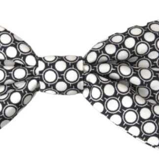 Dolce & Gabbana Elegant Ivory Fantasy Pattern Silk Bow Tie