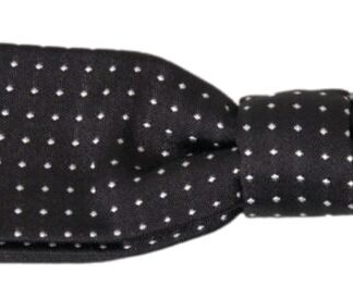 Dolce & Gabbana Elegant Silk Black Bow Tie with Signature Clasp