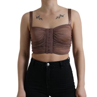 Dolce & Gabbana Elegant Silk Blend Halter Cropped Top