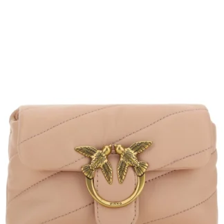 PINKO Chic Mini Love Bell Shoulder Bag in Noce Green