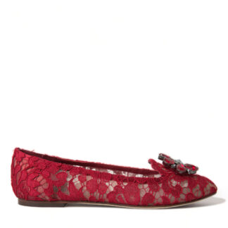 Dolce & Gabbana Elegant Floral Lace Vally Flat Shoes