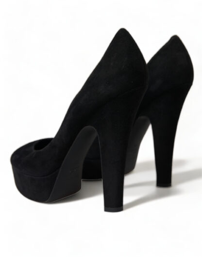 Dolce & Gabbana Black Suede Heeled Pumps Sophistication