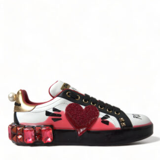 Dolce & Gabbana Chic White Portofino Leather Sneakers