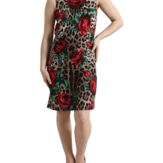 Dolce & Gabbana Enchanting Floral A-Line Dress with Sequined Detail