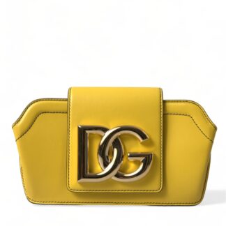 Dolce & Gabbana Elegant Metallic Gold Leather Crossbody Purse