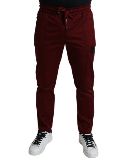 Dolce & Gabbana Maroon Cotton Stretch Jogger Pants