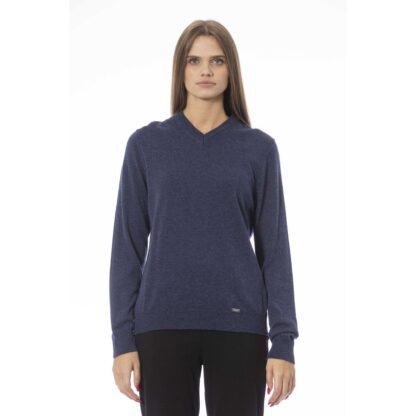 Baldinini Trend Blue Wool Women Sweater