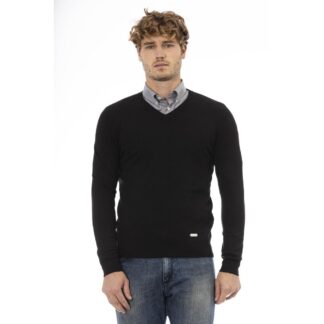 Baldinini Trend Blue Wool Men Sweater