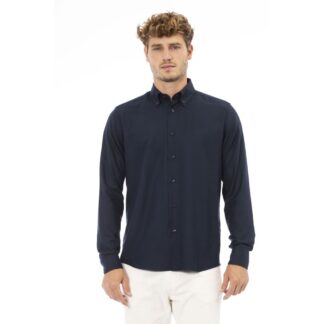 Baldinini Trend Blue Polyester Men Shirt