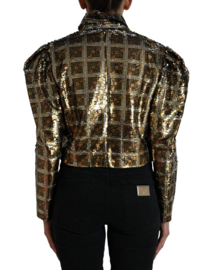 Dolce & Gabbana Multicolor Sequined Cropped Jacket