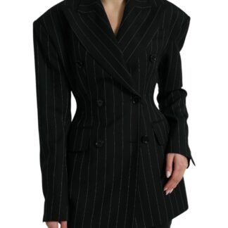 Dolce & Gabbana Elegant Striped Double Breasted Wool Blazer