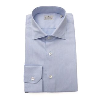 Bagutta Blue Cotton Men Shirt