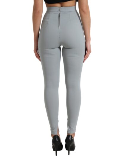 Dolce & Gabbana Elegant High Waist Leggings in Gray