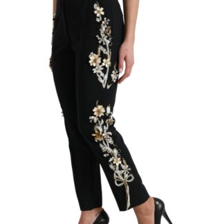 Dolce & Gabbana Elegant Floral Mid Waist Cropped Pants